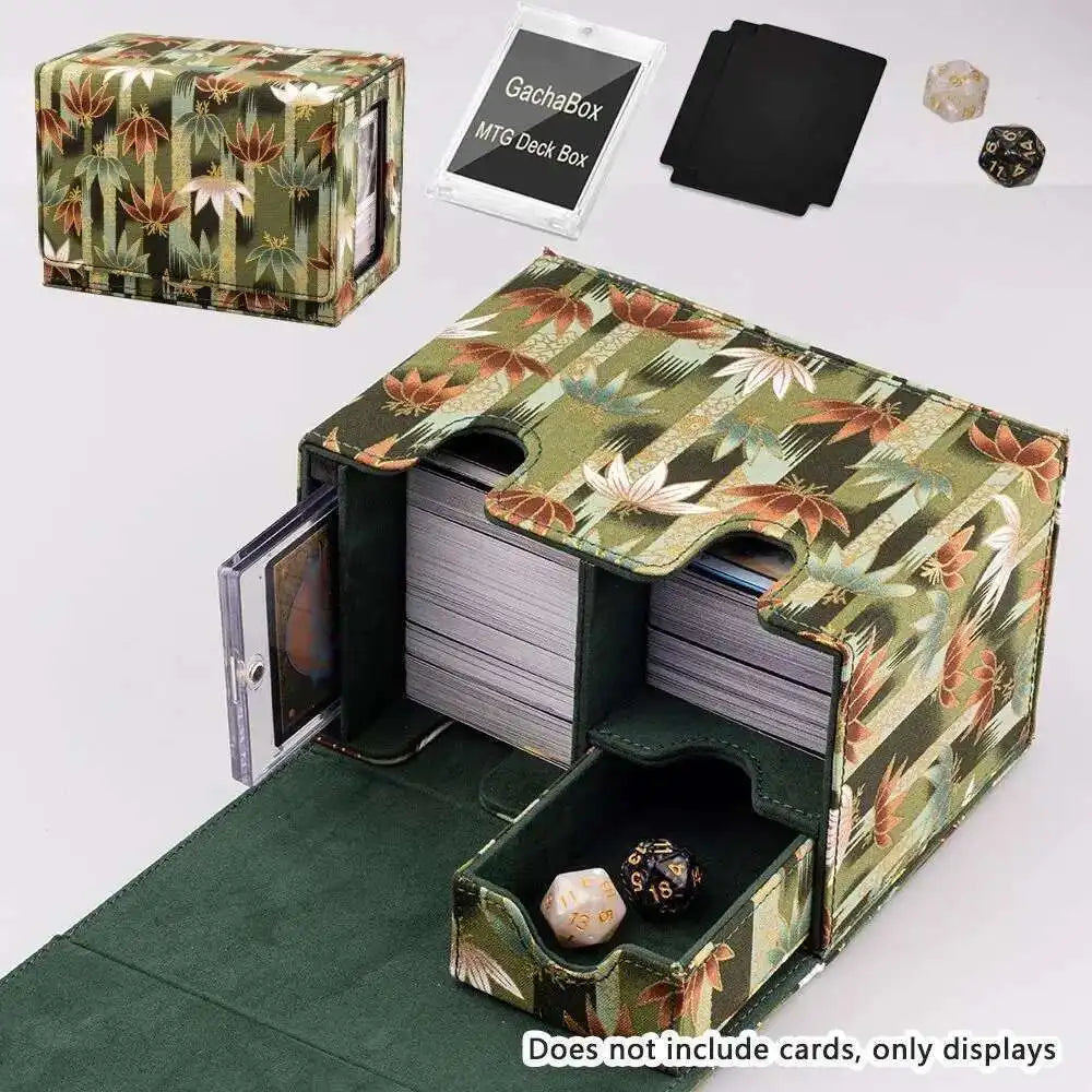 Gacha Trading 100+ Trading Card Deck Box With Display Window PU Leather Storage Box