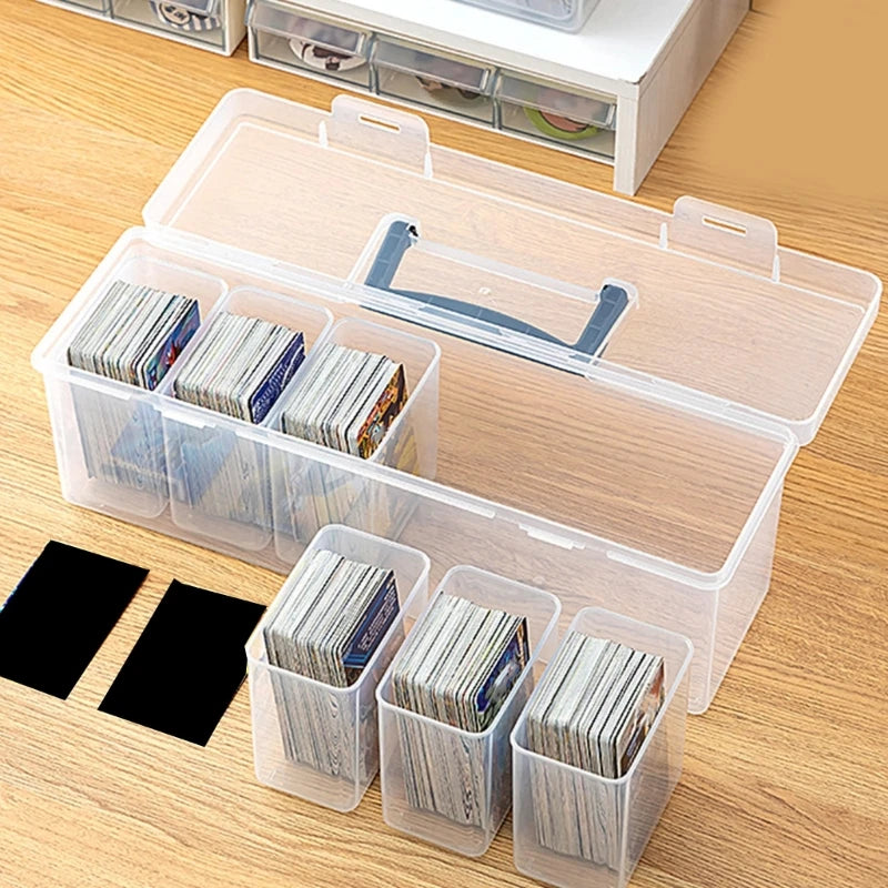 Trading Card Storage Box with Separate Box Large Capacity Game Card Organizers