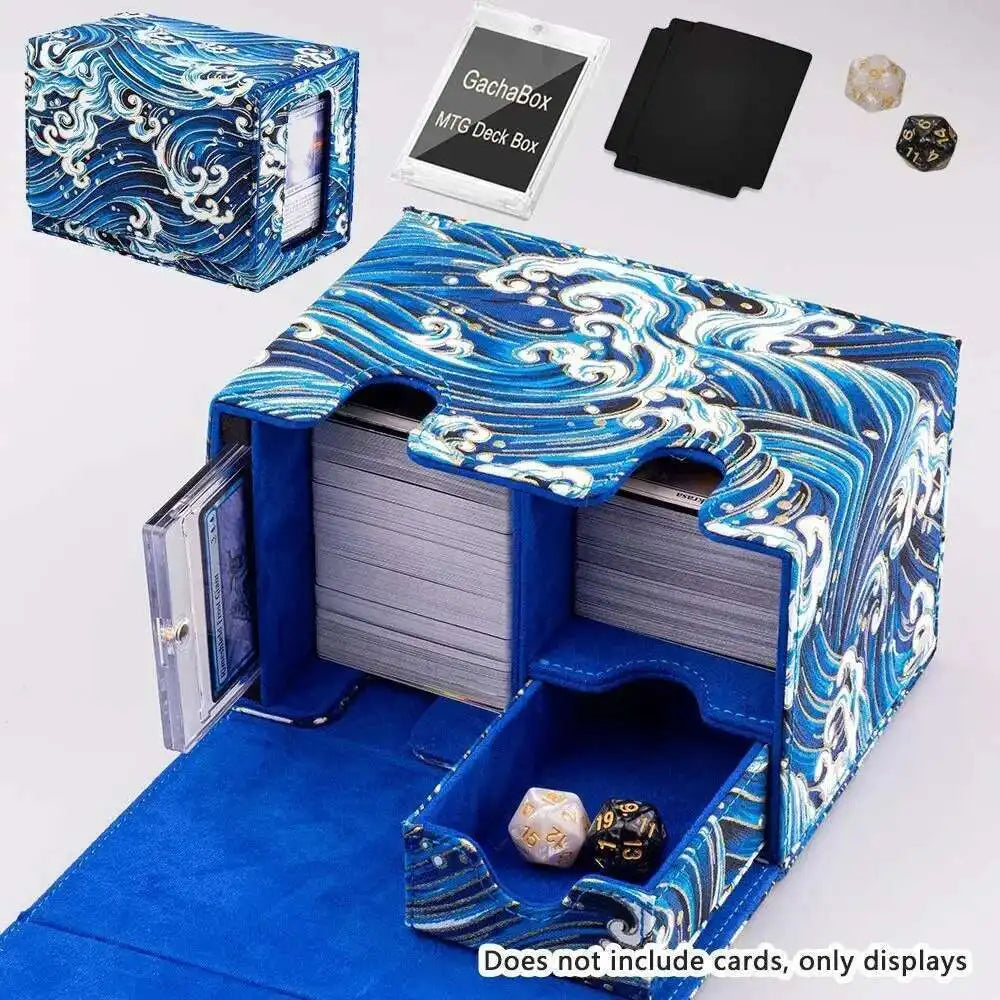 Gacha Trading 100+ Trading Card Deck Box With Display Window PU Leather Storage Box