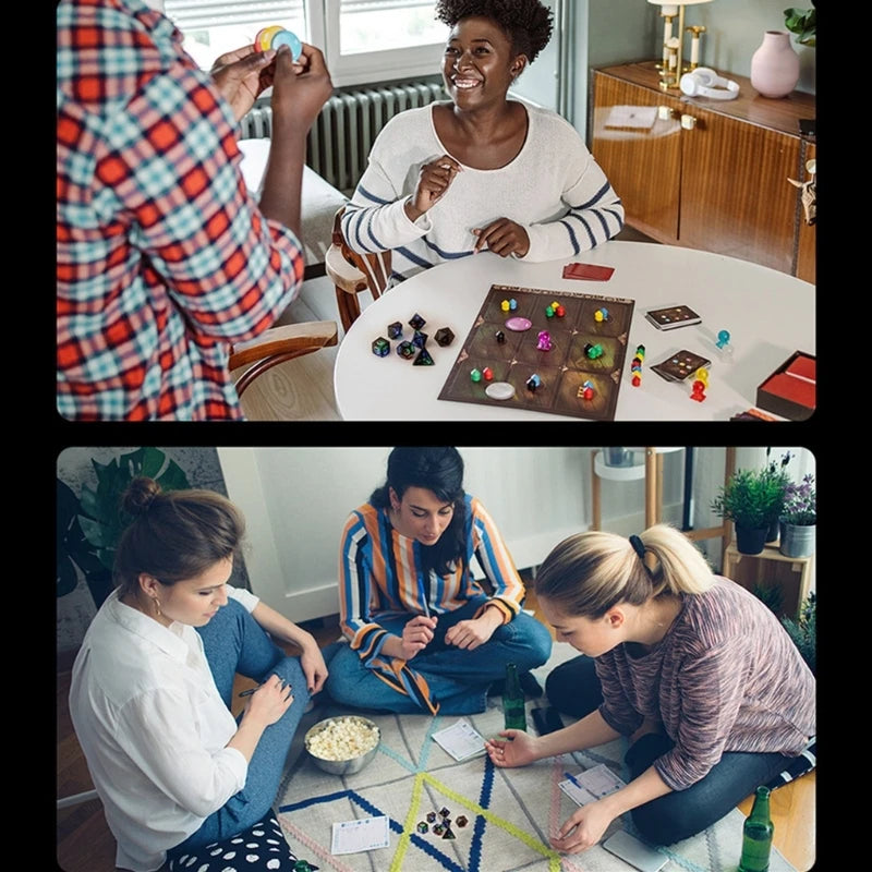 Electronic Polyhedral Dices for Tabletop Game Player, Rechargeable, Glowing LED Dices, Role Playing Game, 7 Pcs