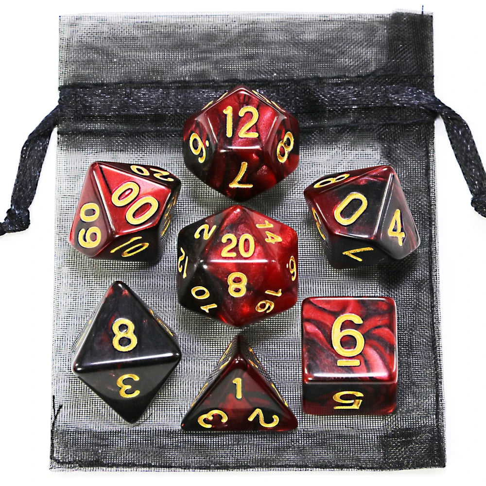 Mystic Nebula Polyhedral Dice Set (7-Piece) - Choose Your Color!
