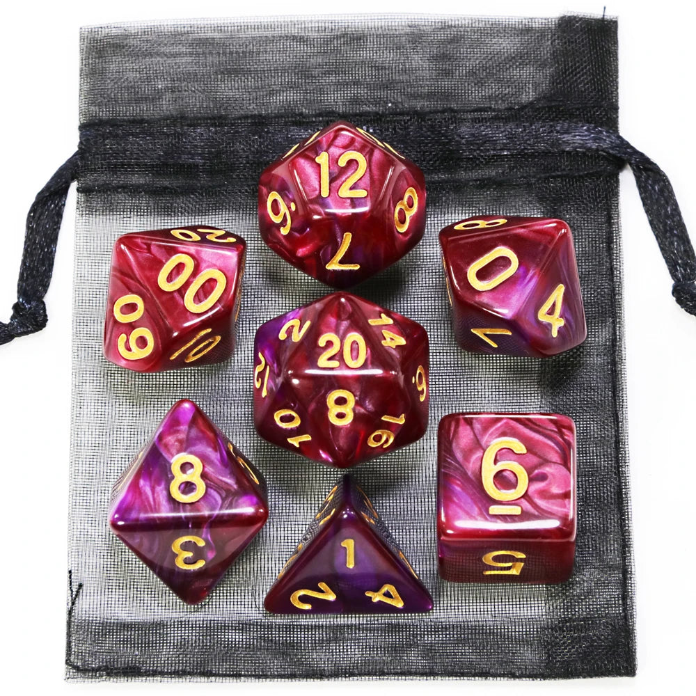 Mystic Nebula Polyhedral Dice Set (7-Piece) - Choose Your Color!