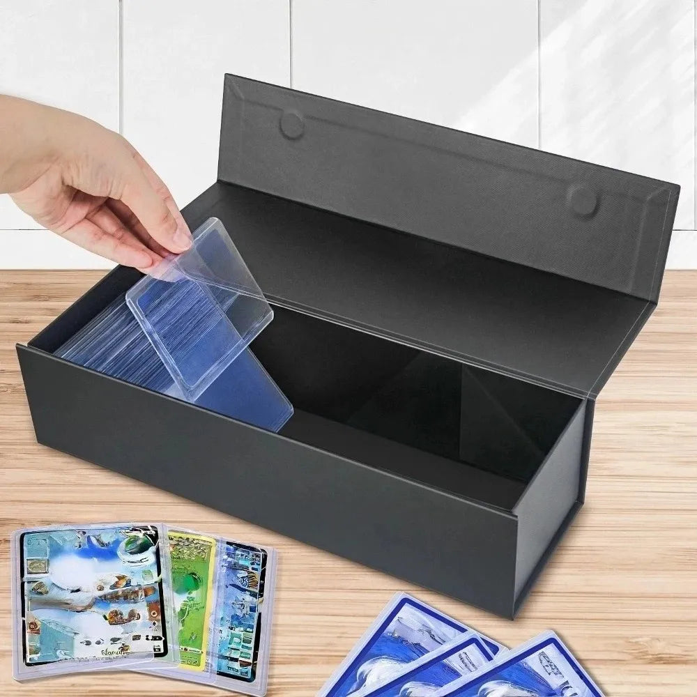Durable Large Capacity Waterproof Trading Card Storage Box compatible with Top Loader