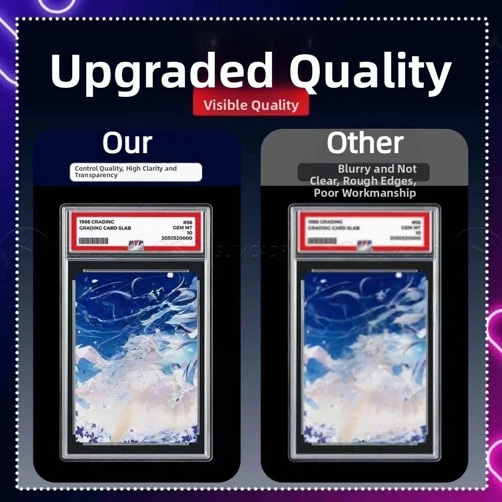 Trading Card Protector with Snap Closure, Removable Graded Card Holder, Durable Plastic Case, Rating Card Slab