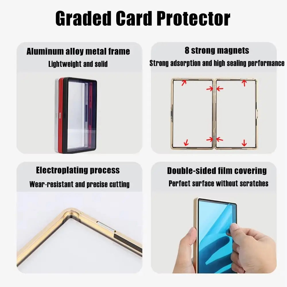 Slab Defender Aluminum Alloy Trading Card Magnetic Holder Scratch Resistant Display Box