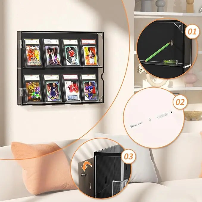 Premium Graded Sports Card Display Case - UV Protection Magnetic Closure