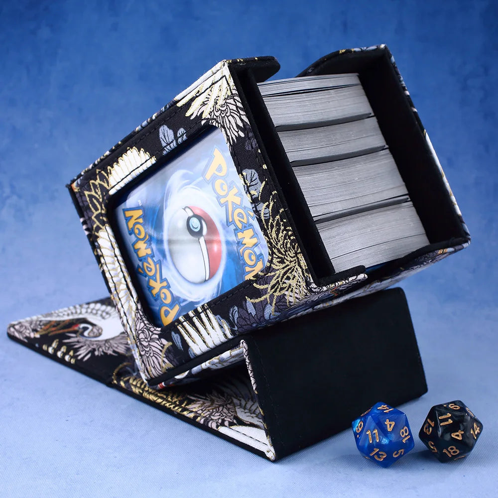 Gacha Trading 100+ Trading Card Deck Box With Display Window PU Leather Storage Box