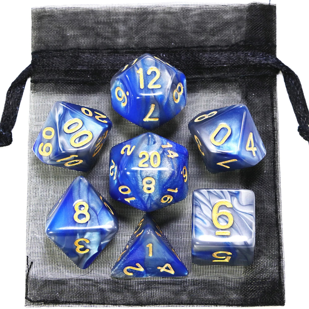 Mystic Nebula Polyhedral Dice Set (7-Piece) - Choose Your Color!