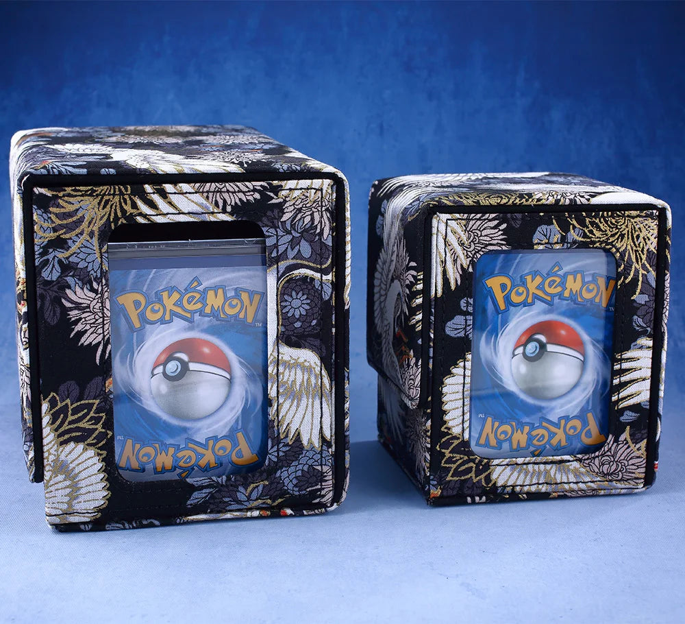 Gacha Trading 160+ Trading Card Deck Box With Display Window PU Leather Storage Box