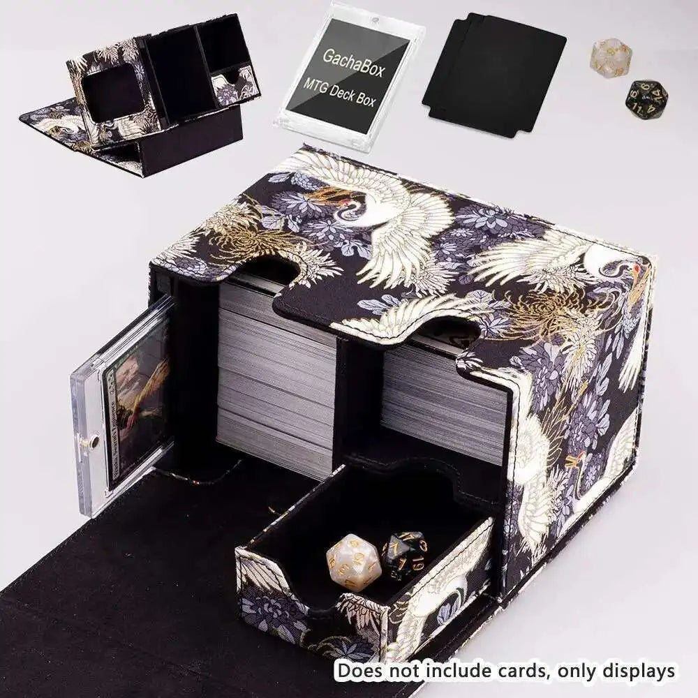 Gacha Trading 100+ Trading Card Deck Box With Display Window PU Leather Storage Box