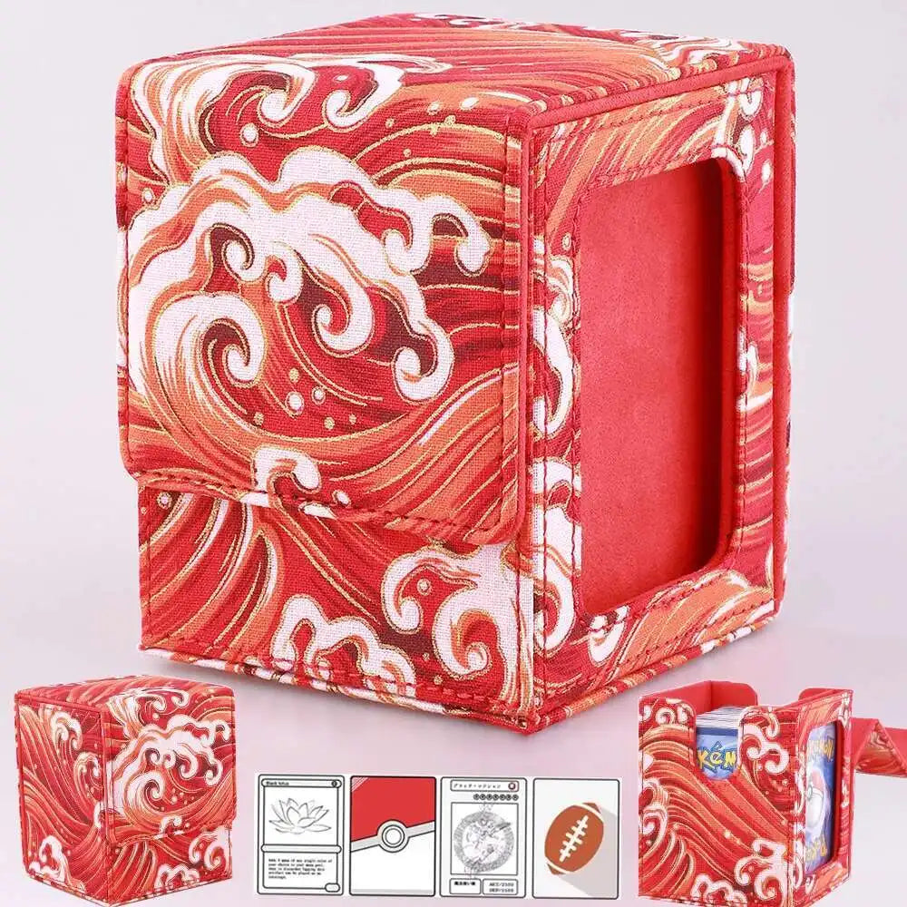 Gacha Trading 100+ Trading Card Deck Box With Display Window PU Leather Storage Box