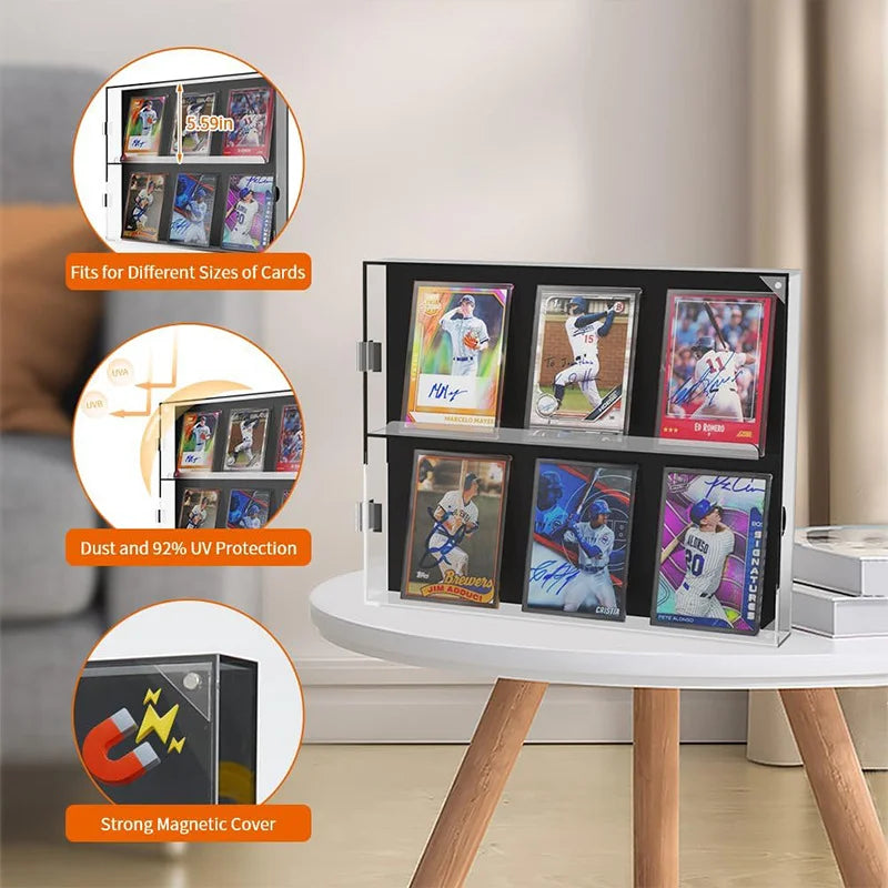 Premium Graded Sports Card Display Case - UV Protection Magnetic Closure