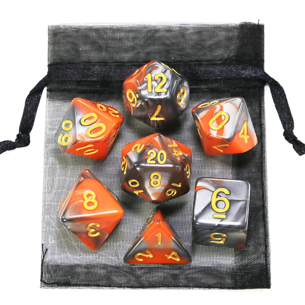 Mystic Nebula Polyhedral Dice Set (7-Piece) - Choose Your Color!