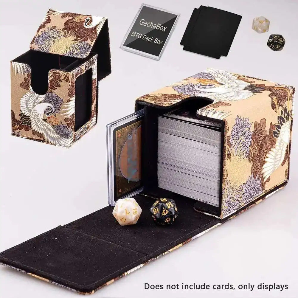 Gacha Trading 100+ Trading Card Deck Box With Display Window PU Leather Storage Box