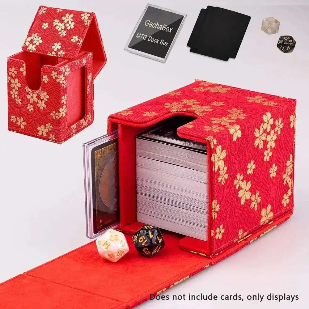 Gacha Trading 100+ Trading Card Deck Box With Display Window PU Leather Storage Box