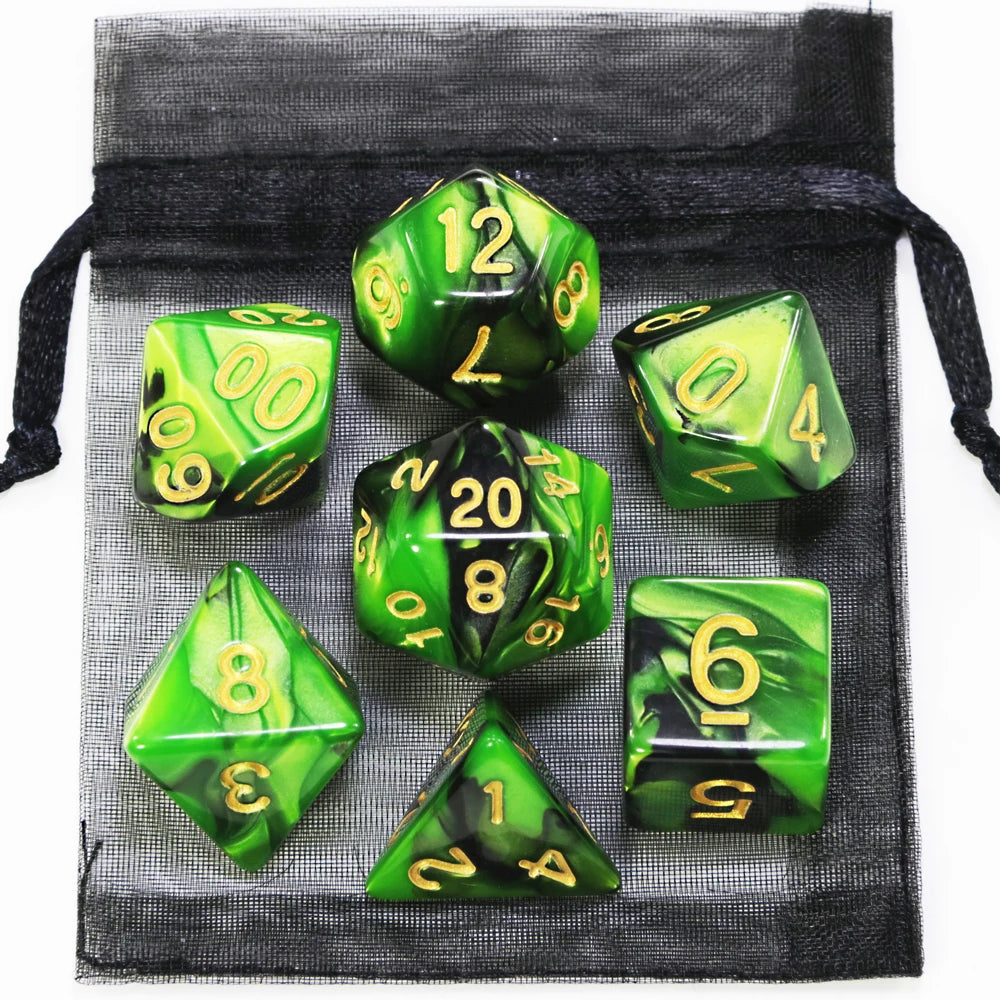 Mystic Nebula Polyhedral Dice Set (7-Piece) - Choose Your Color!