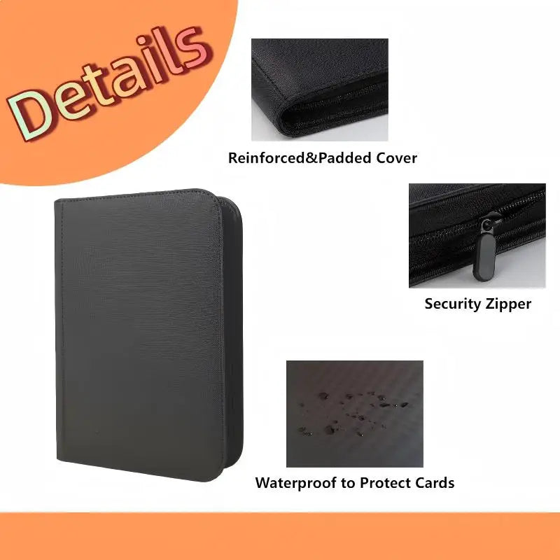 The Ultimate 4-Pocket Zippered Card Binder - 160 Side-Loading Pockets for TCG, Sports &amp; Collectible Cards!