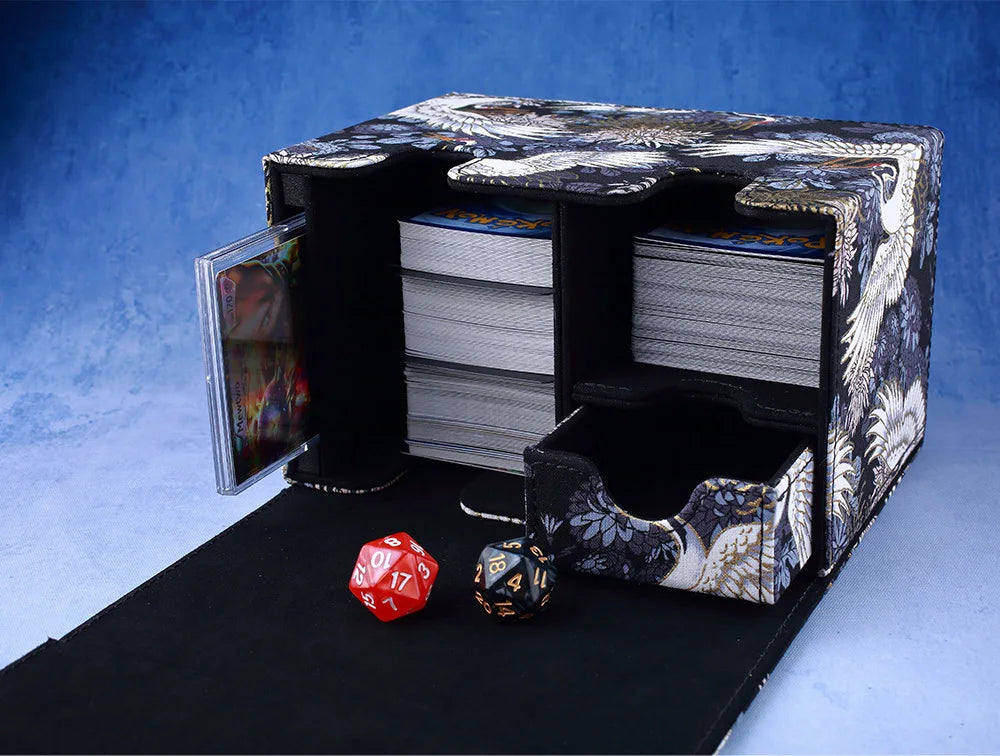 Gacha Trading 160+ Trading Card Deck Box With Display Window PU Leather Storage Box