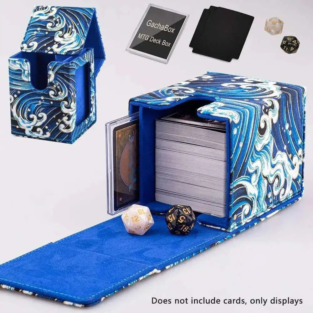 Gacha Trading 100+ Trading Card Deck Box With Display Window PU Leather Storage Box