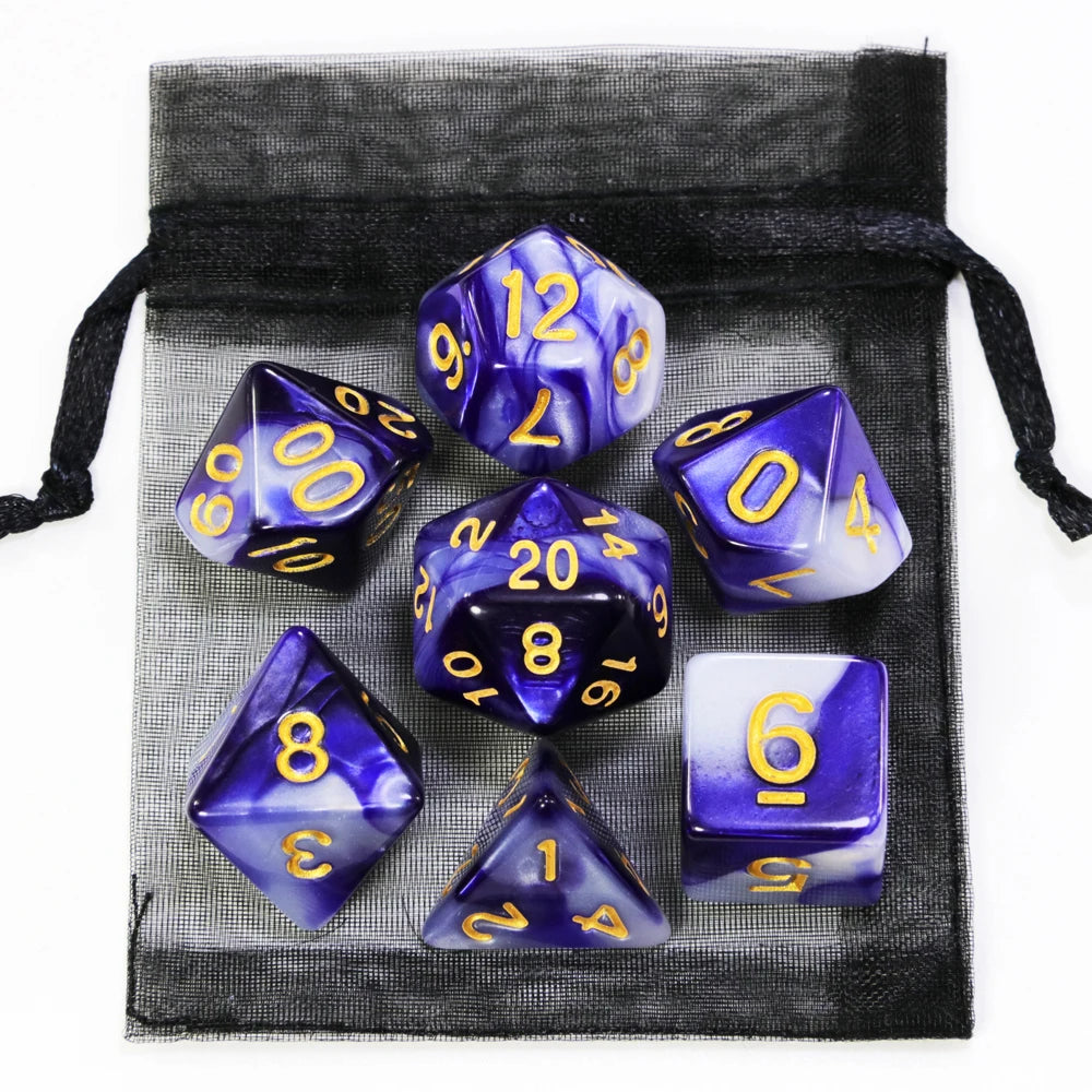 Mystic Nebula Polyhedral Dice Set (7-Piece) - Choose Your Color!