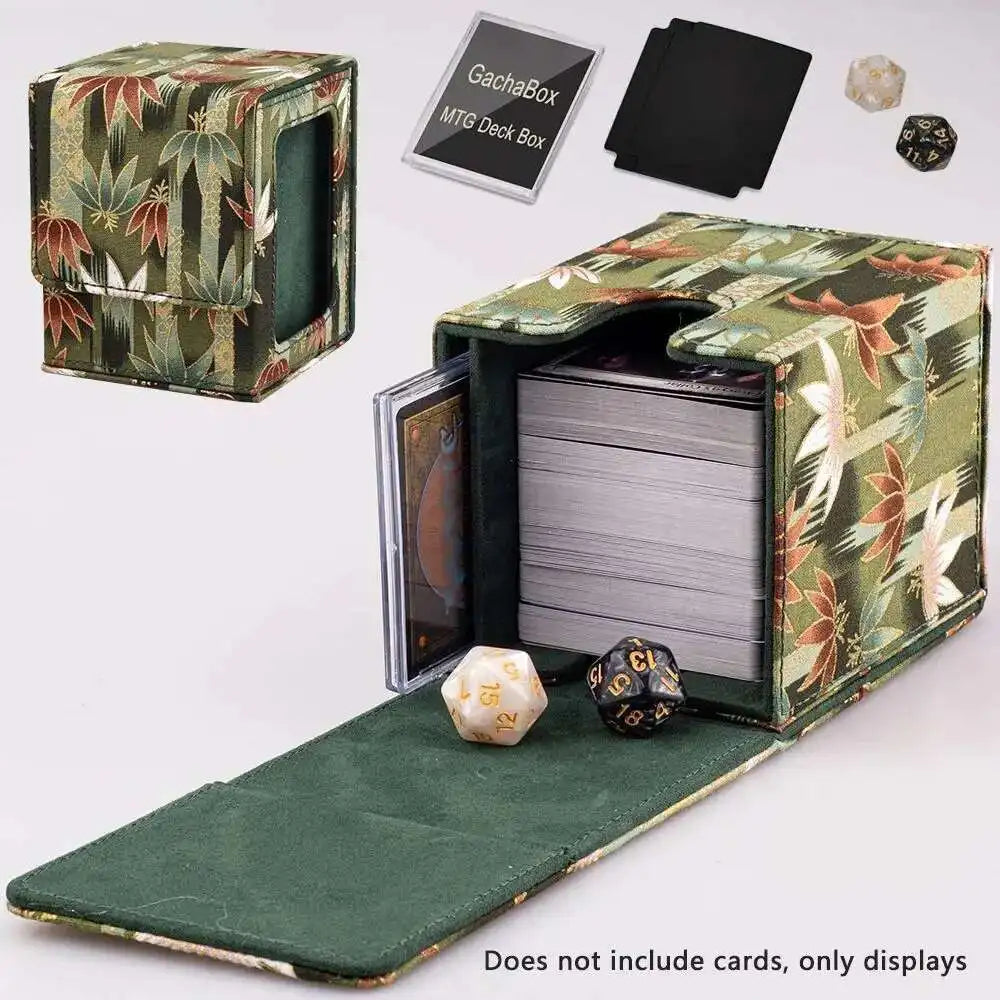 Gacha Trading 100+ Trading Card Deck Box With Display Window PU Leather Storage Box