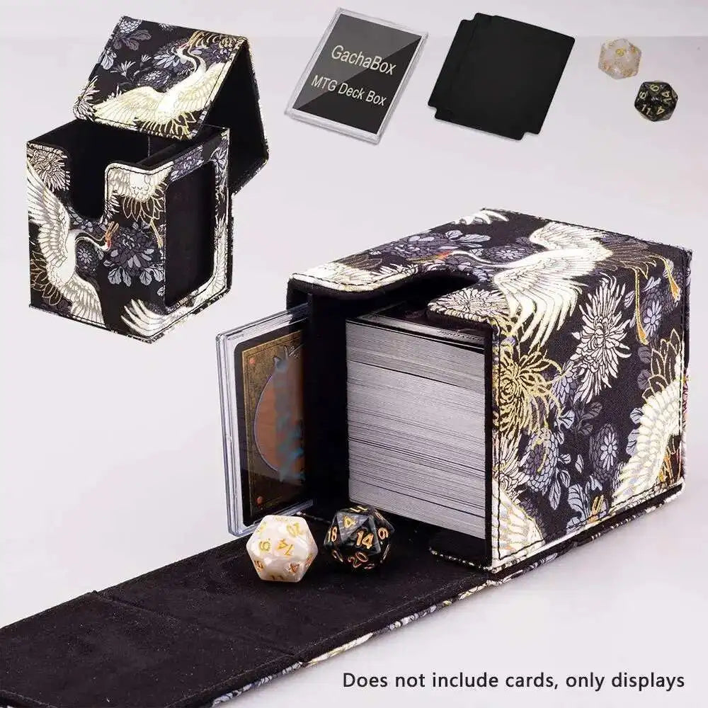 Gacha Trading 100+ Trading Card Deck Box With Display Window PU Leather Storage Box