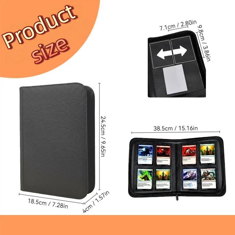 The Ultimate 4-Pocket Zippered Card Binder - 160 Side-Loading Pockets for TCG, Sports &amp; Collectible Cards!